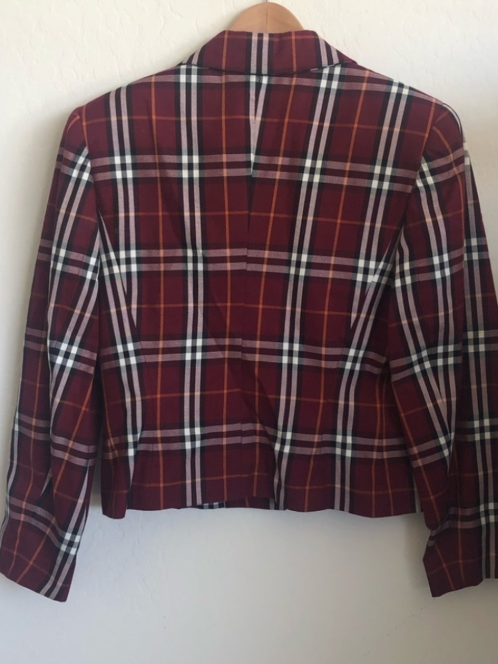 Vintage Burberry Plaid Short Blazer Size 4 - Picture 5 of 6
